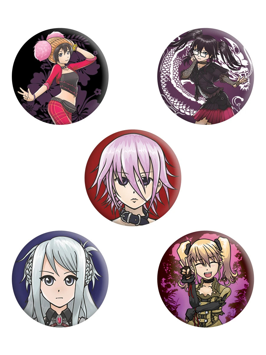 Buttons "Anime Gyaruzu", 5er Set - The Underground Factory